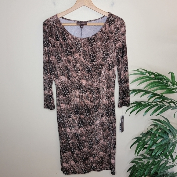 Dana Buchman Dresses & Skirts - NWT Dana Buchman | Snakeskin Print Dress with Side Ruching